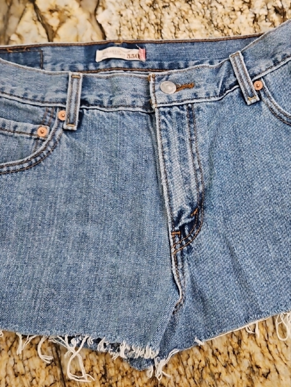 Levi's Blue Denim Jean Shorts. Size 8 Cutoffs